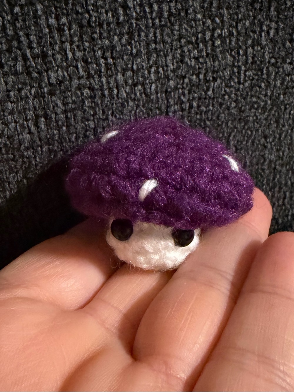 ✨NEW COLOR ✨ Purple Crochet Popping Mushroom - Picture 3 of 3